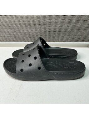 Crocs Black Slide Sandals Size M9 W11 Lightweight & Comfortable
